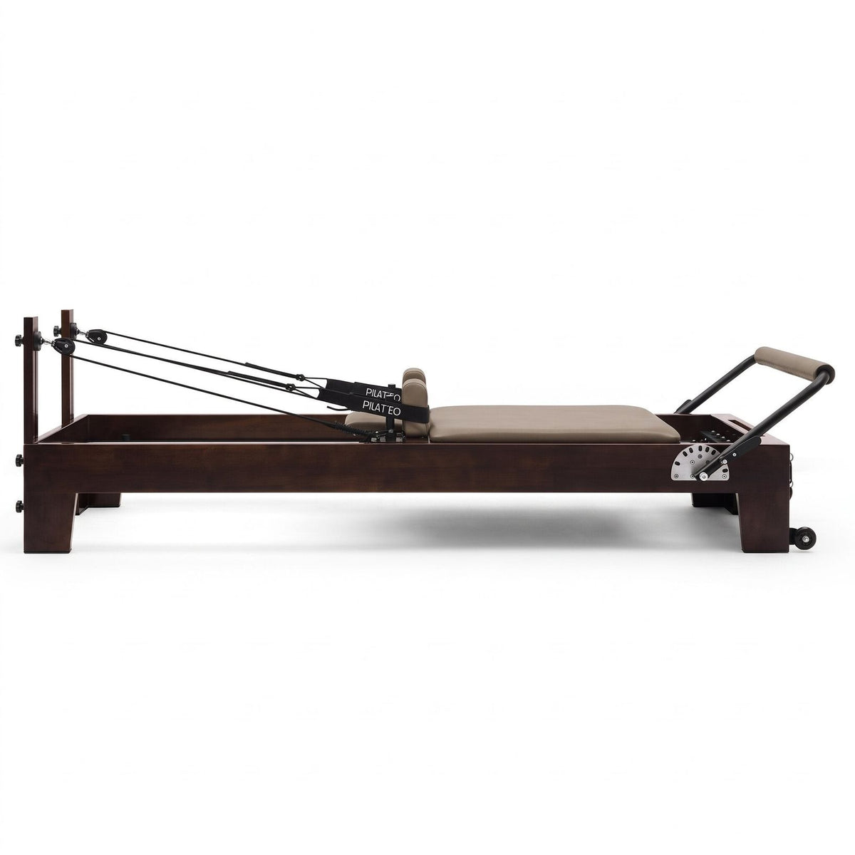 Pilates Reformer Studio Prestige Taupe, Seitenansicht