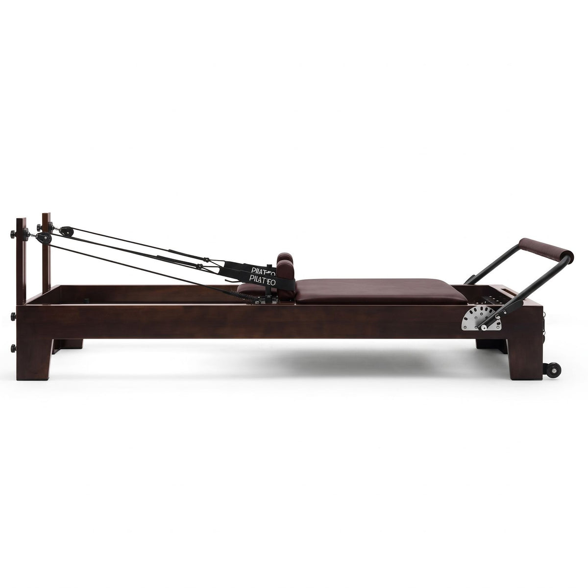 Pilates Reformer Studio Prestige Weinrot, Seitenansicht